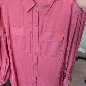 Vince Camuto Women's Pink Button-Down Blouse